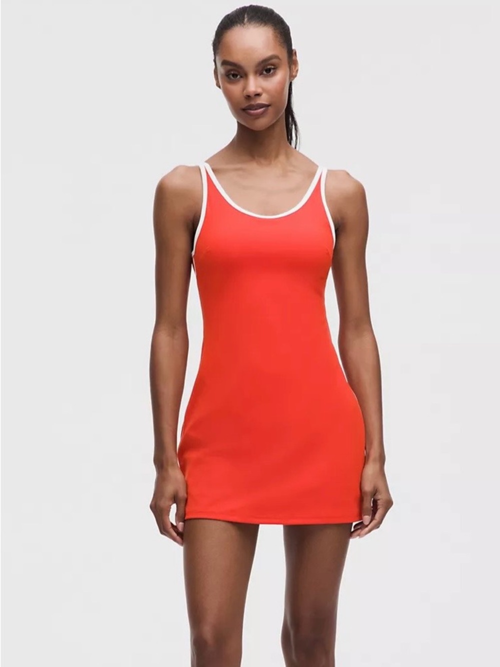 lululemon Scoop Neck Cutout Tennis Dress Cherry Ember White Small NWT